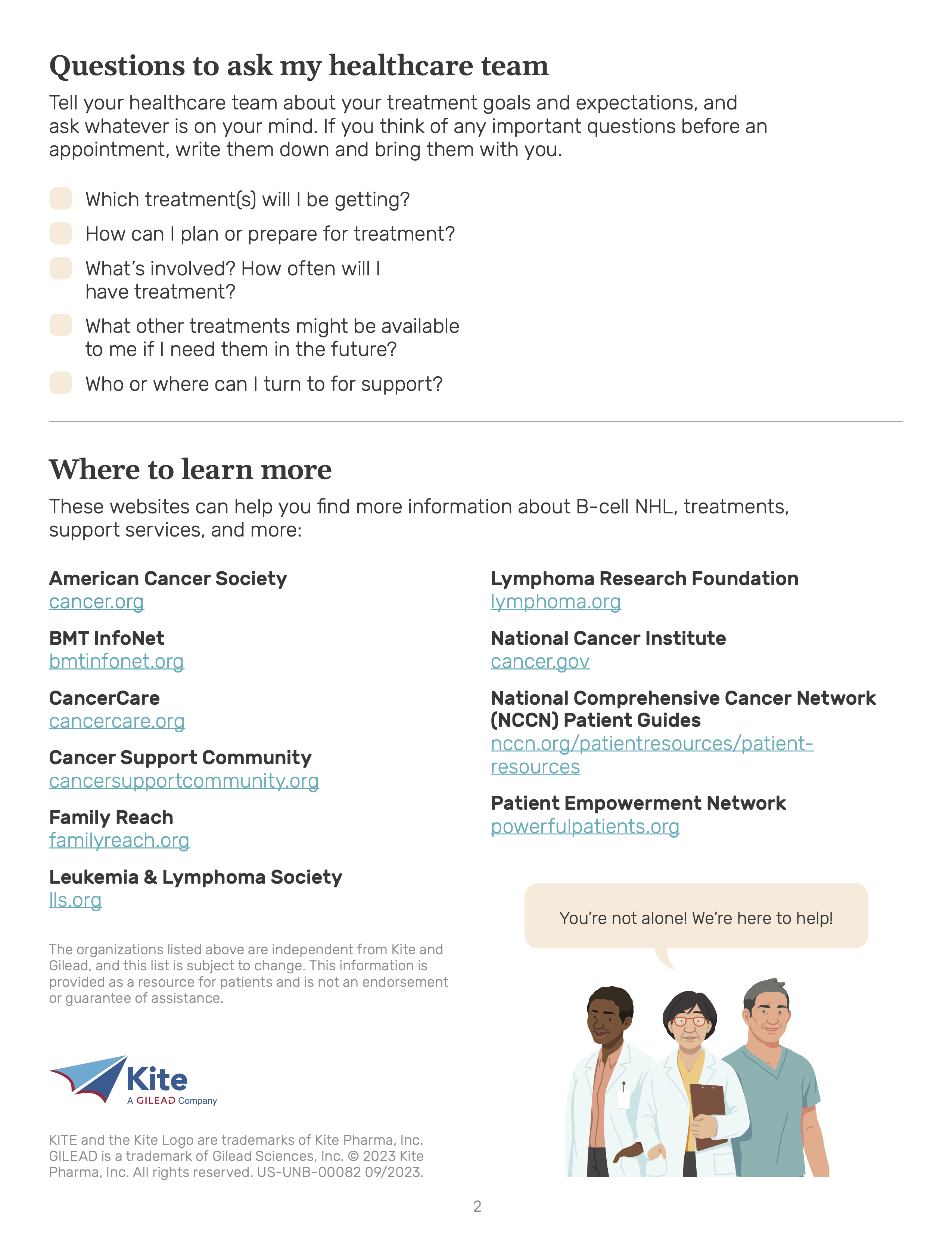 Pop-up preview of B-cell Non-Hodgkin Lymphoma (downloadable digital version), page 2.