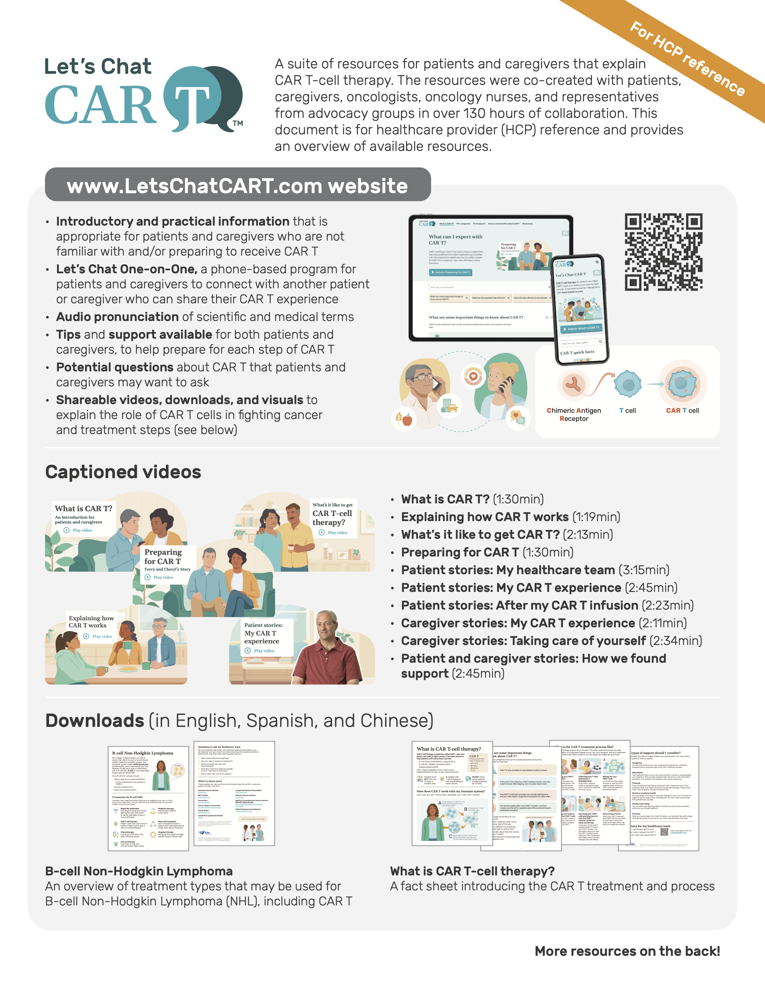 Pop-up preview of HCP CAR T Resource Kit (print version), page 4.